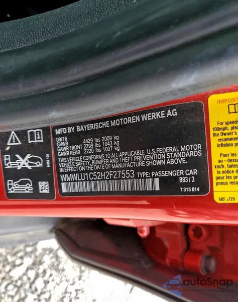 2017 Mini Cooper Clubman All4 z USA, uszkodzony, nr VIN WMWLU1C52H2F27553